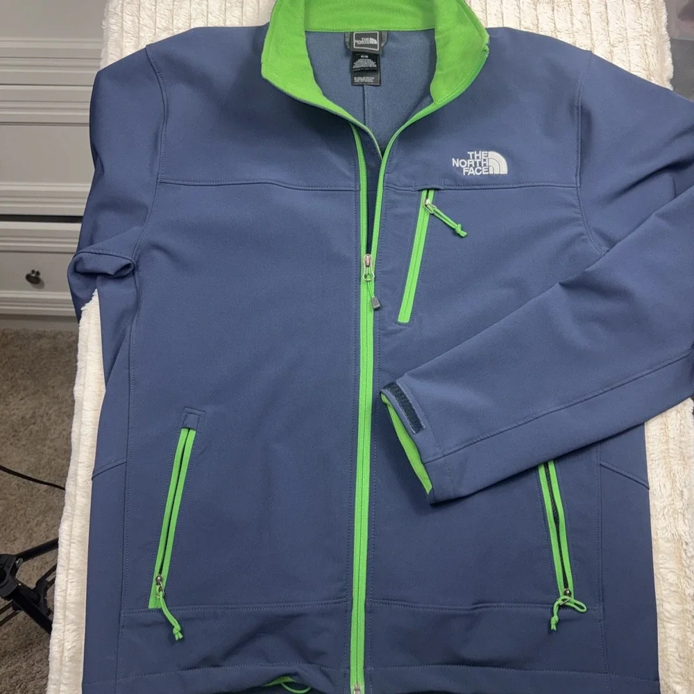 The‎ North Face Jacket Mens Med Blue Apex Pneumatic Softshell Windwall NWOT Mint